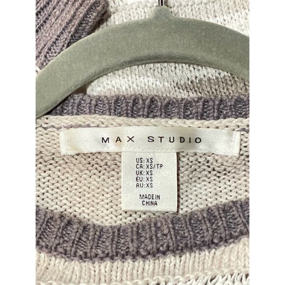 Max Studio Sweater Womens Stripe Long Sleeve Pullover X Small - Picture 4 of 5